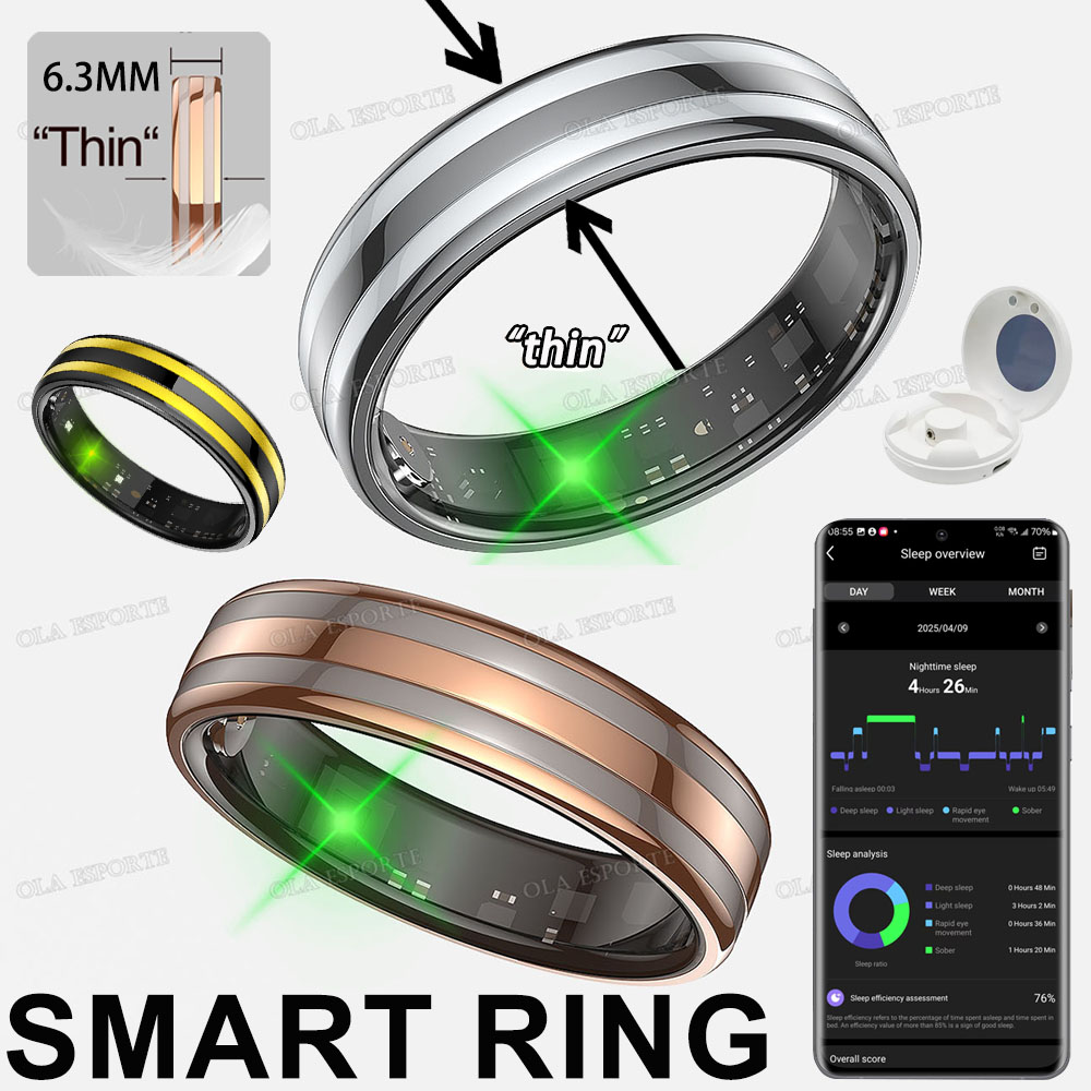 Smart Ring Health - Inteligentny pierścień z czujnikiem gestów, wodoodporny,